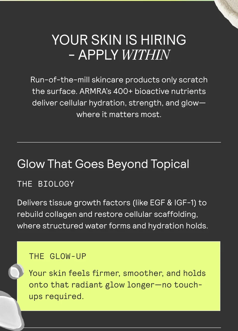 YOUR SKIN IS HIRING - APPLY WITHIN