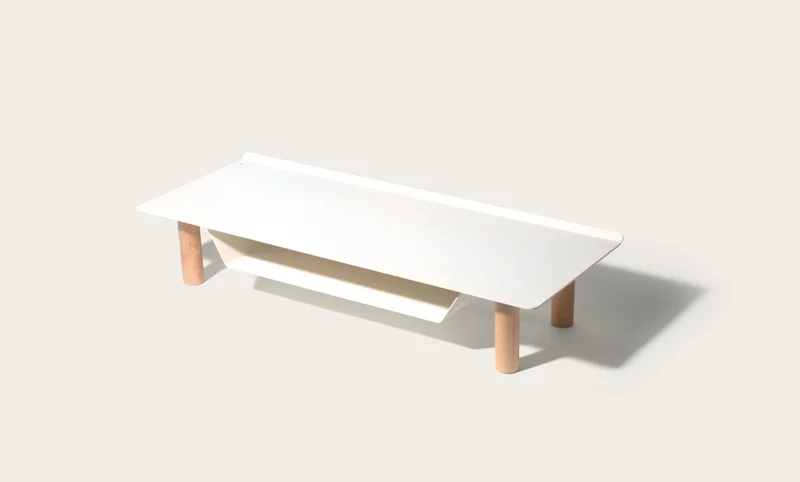 Image of Gather Small Monitor Stand (White/Maple)