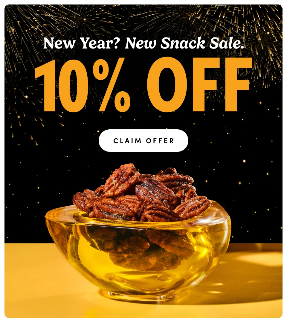 New Year? New Snack Sale. 10% Off; Claim Offer