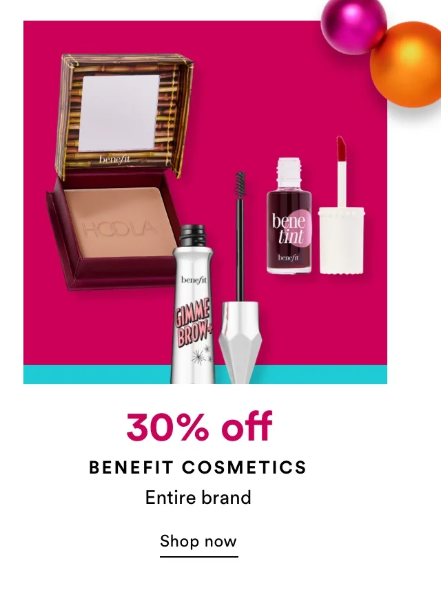 30% off Benefit Cosmetics