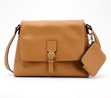 Patricia Nash Mili Leather Medium Flap Crossbody w/ Coin Pouch