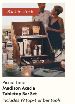 Madison Acacia Tabletop Bar Set
