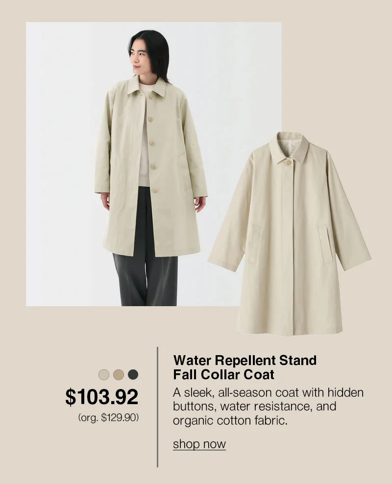 Shop Women's Water Repellent Stand Fall Collar Coat