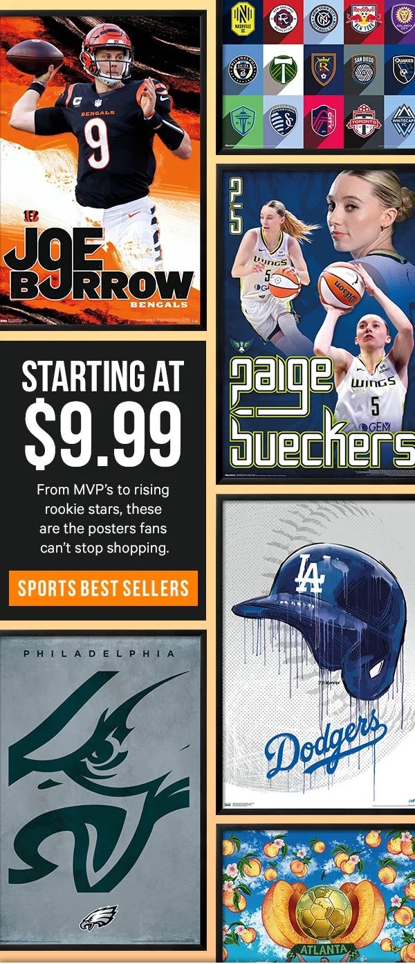 Starting at $9.99 - From MVP’s to rising rookie stars, these are the posters fans can’t stop shopping.