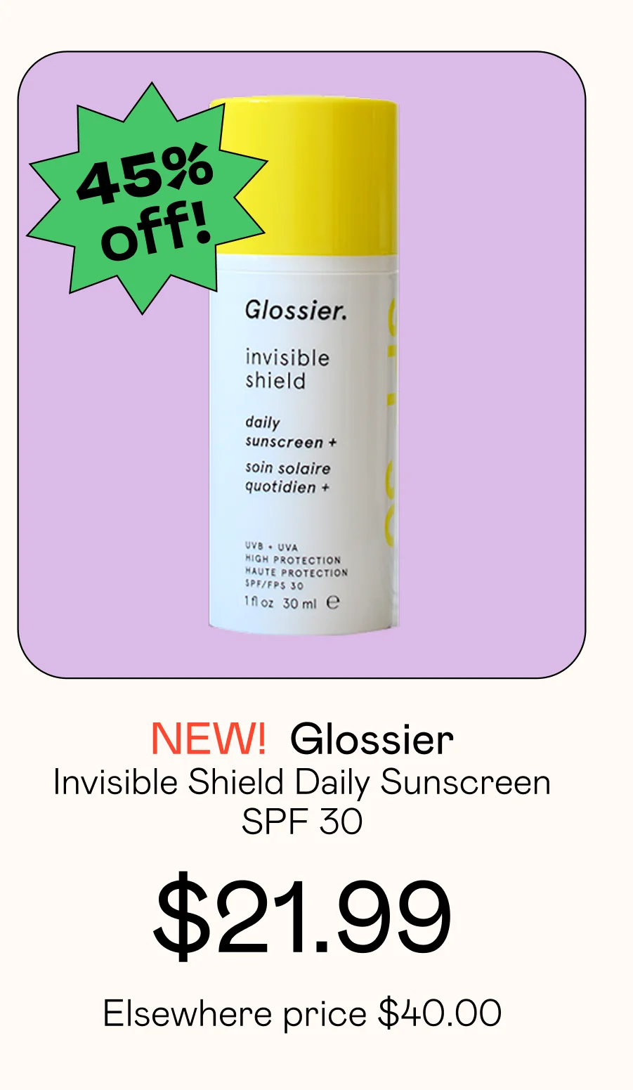 Invisible Shield Daily Sunscreen SPF 30