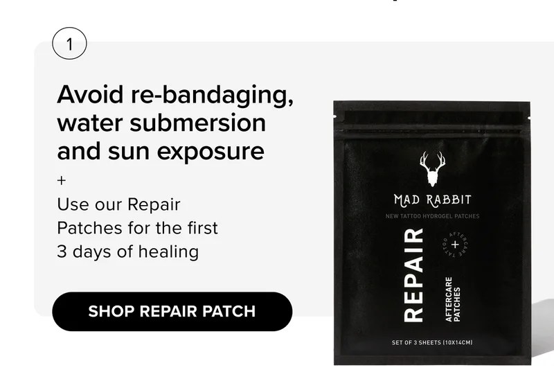 Avoid re-bandaging, water submersion and sun exposure