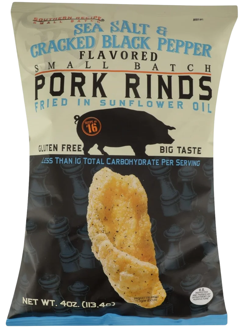 Image of Southern Recipe Small Batch Sea Salt and Black Cracked Pepper Pork Rinds