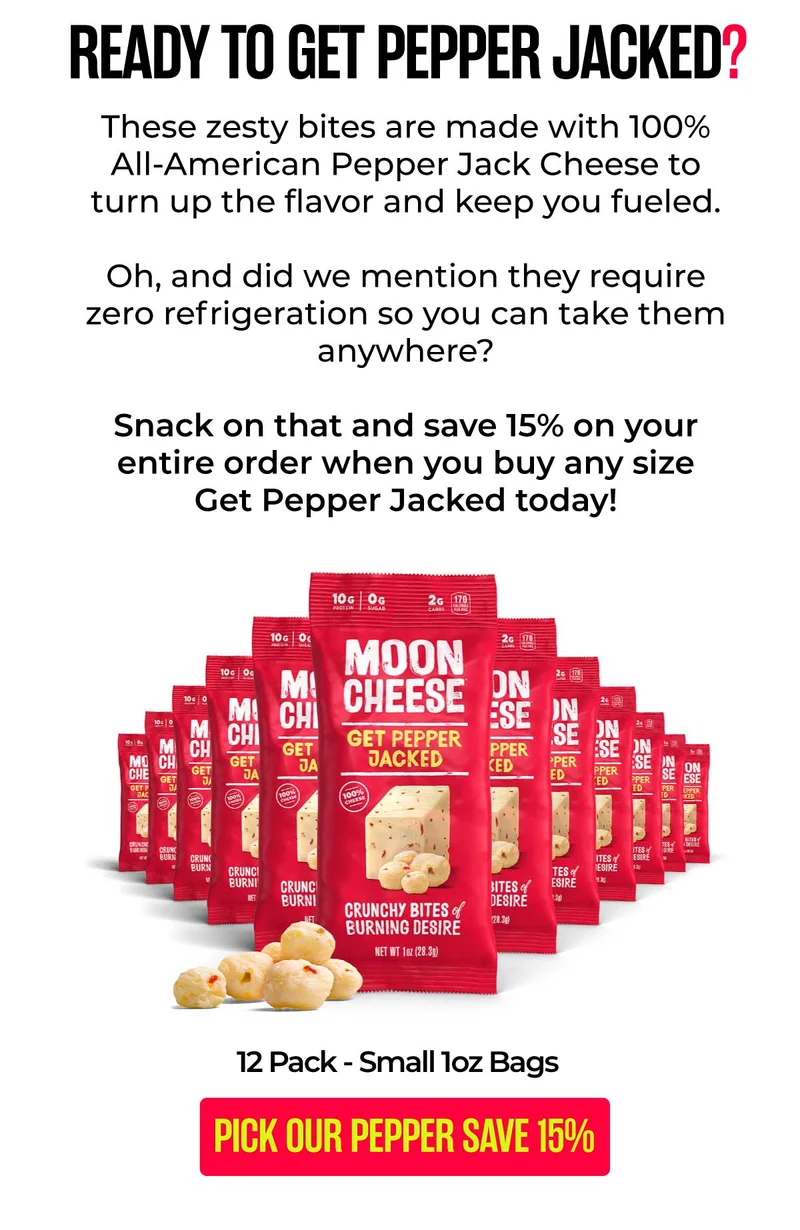 Moon Cheese | Ready to get Pepper Jacked? | Pick our Pepper Save 15% | 12 Pack - Small 1 oz bags