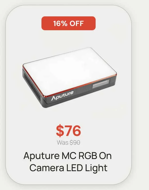 16% off - $76 was $90 Aputure MC RG?B On camera lED light
