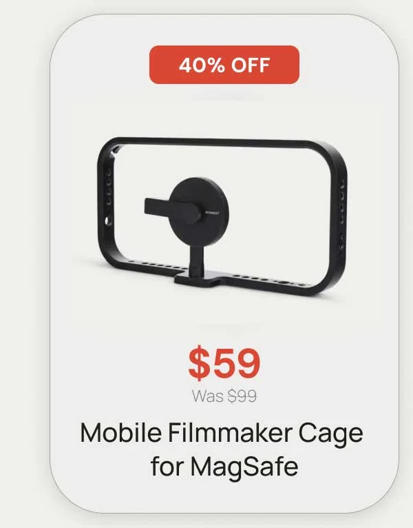 40% Off - $59 was $99 Mobile filmmaker cage for magsafe