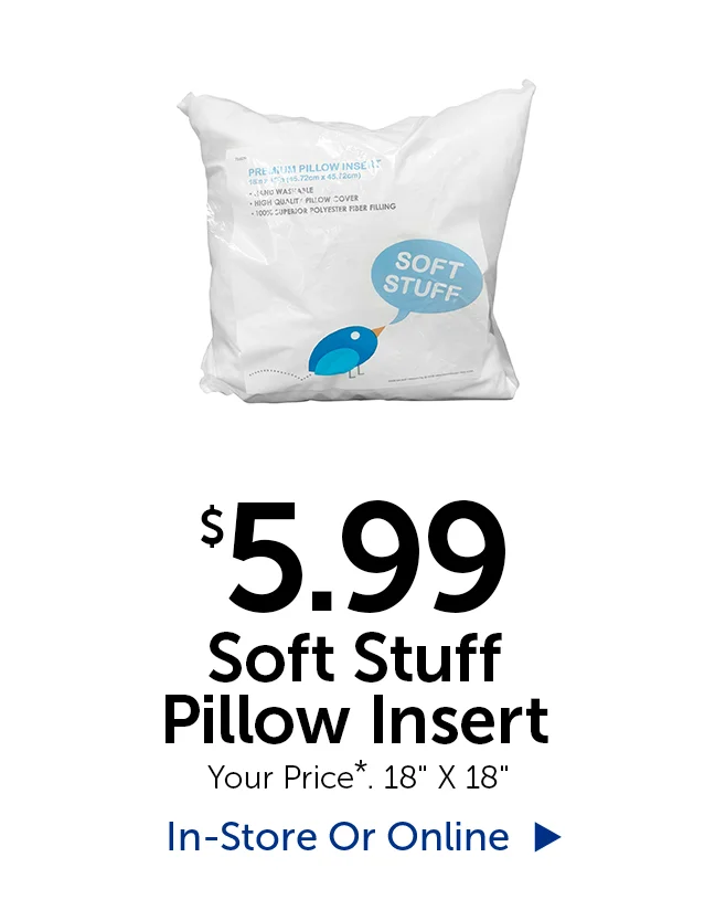 $5.99 Soft Stuff Pillow Insert - 18" by 18"