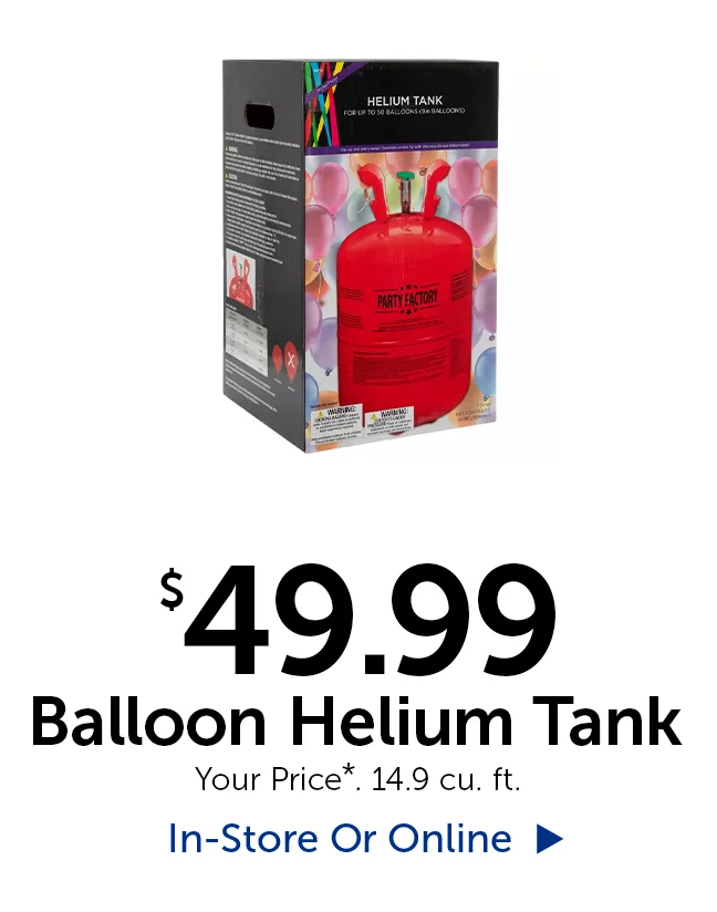 $49.99 Balloon Helium Tank - 14.9 Feet Cubed