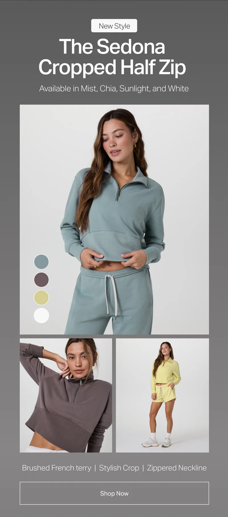 The Sedona Cropped Half Zip