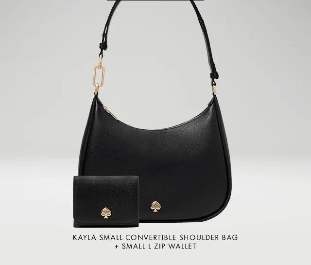 KAYLA SMALL CONVERTIBLE SHOULDER BAG + SMALL L ZIP WALLET