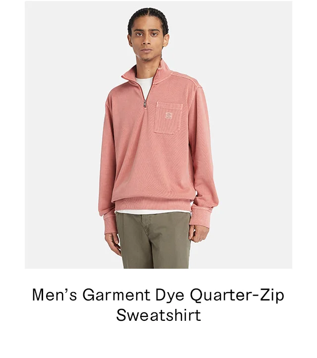 Men's Garment Dye Quarter-Zip Sweatshirt