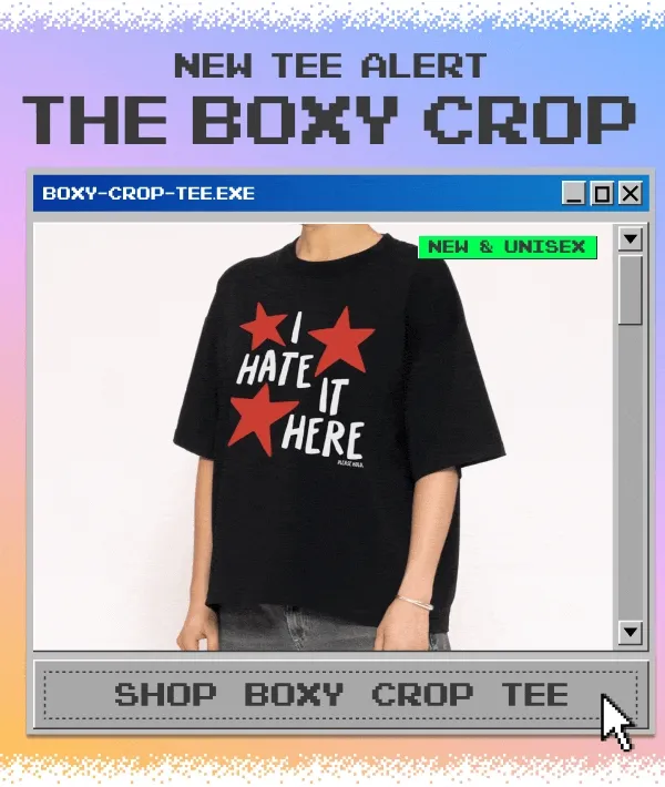New boxy crop tees