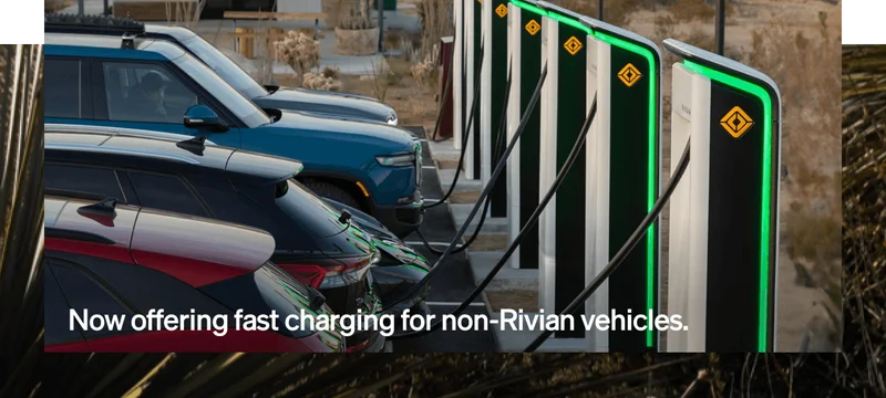 Now offering fast charging for non-Rivian vehicles.