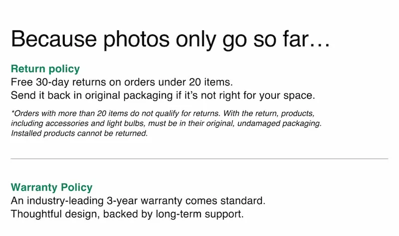 Because photos only go so far… Return policy | Warranty Policy
