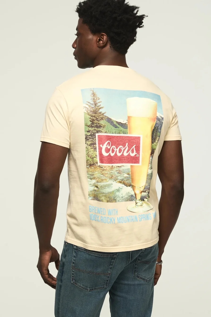 Image of Lucky Brand Coors Tee - Men's Clothing Tops Shirts Tee Graphic T Shirts in Bone White
