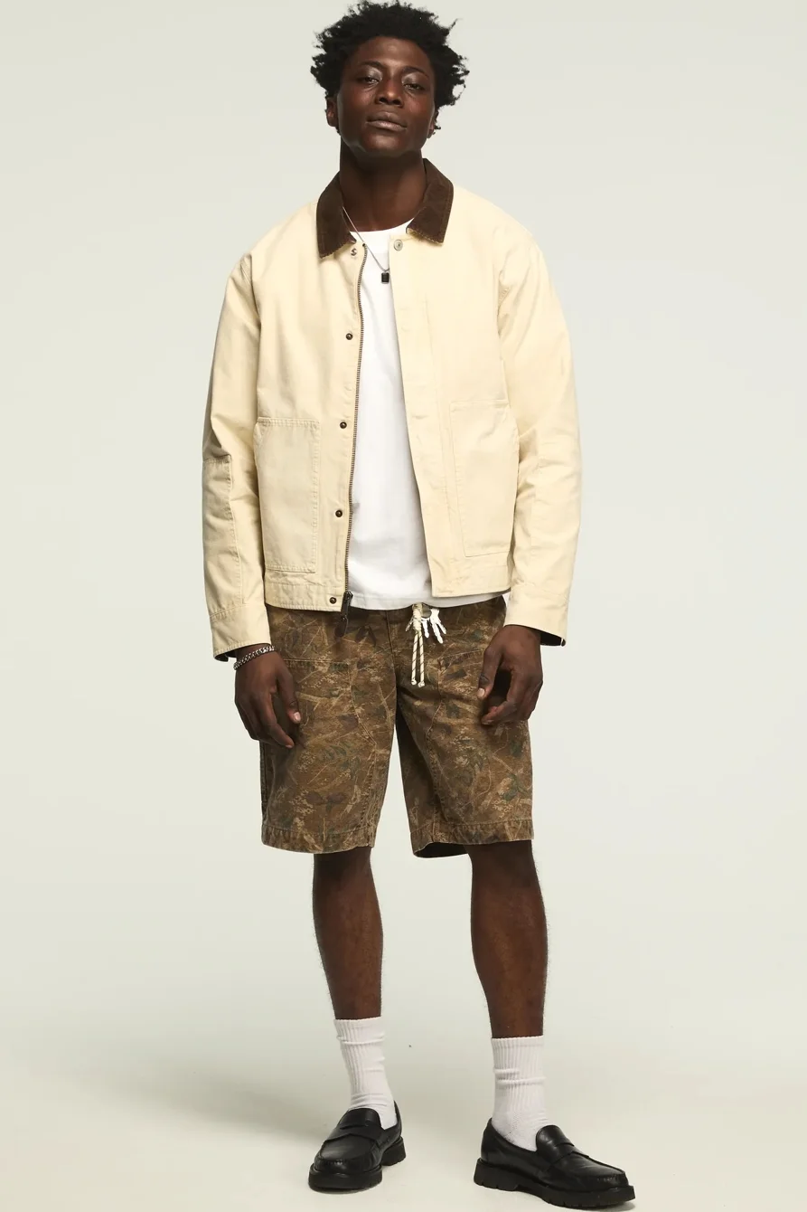 Image of Lucky Brand Cut Off Carpenter Short - Men's Shorts Denim Jean in Camo (Army Colors)