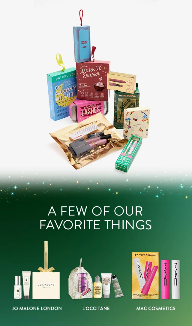 A collection of favorite beauty gifts. Jo Malone gift set. L’Occitane gift set. MAC Cosmetics gift set.