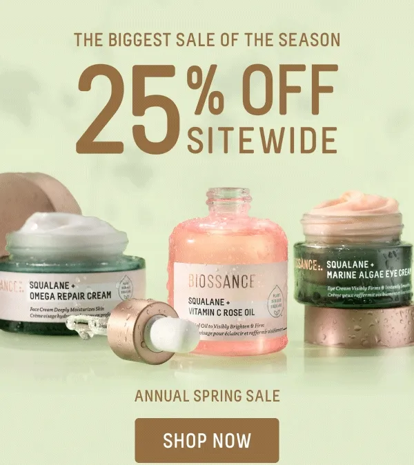 Biggest Sale Of The Season 25% Off Sitewide