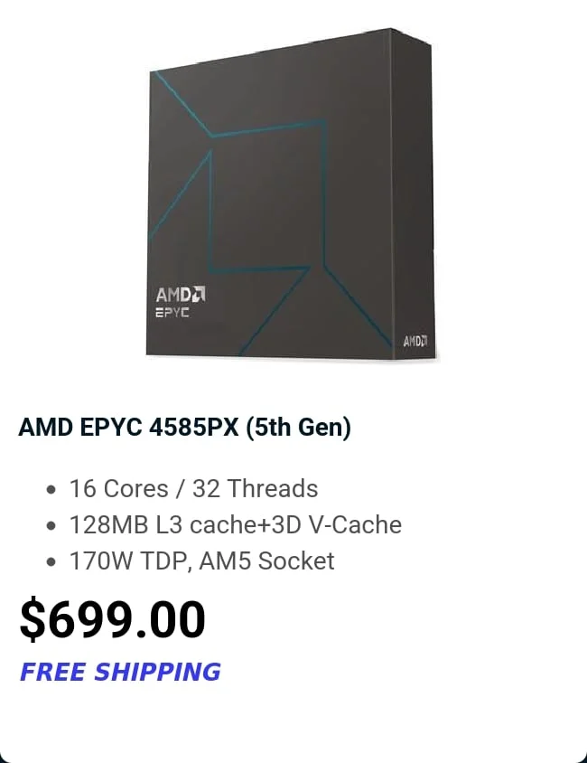 AMD EPYC 4585PX (5th Gen)