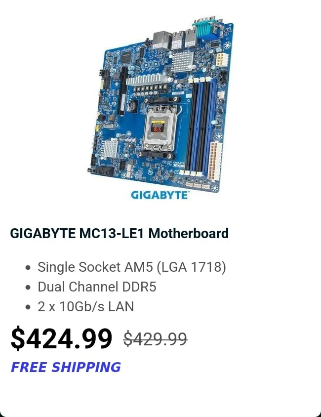 GIGABYTE MC13-LE1 Motherboard