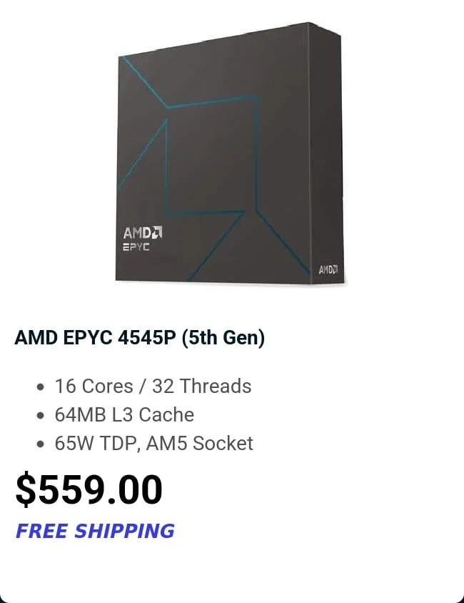 AMD EPYC 4545P (5th Gen)