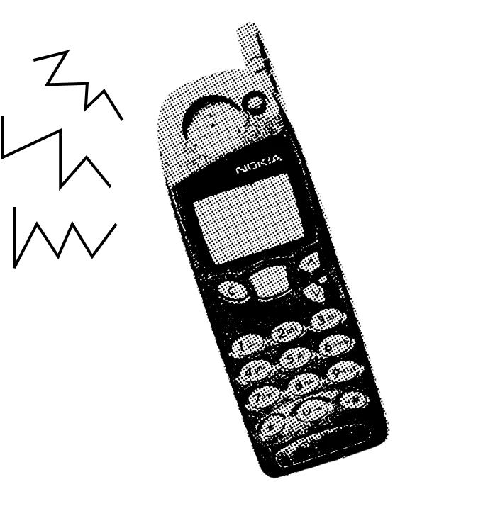 a nokia phone in black in white