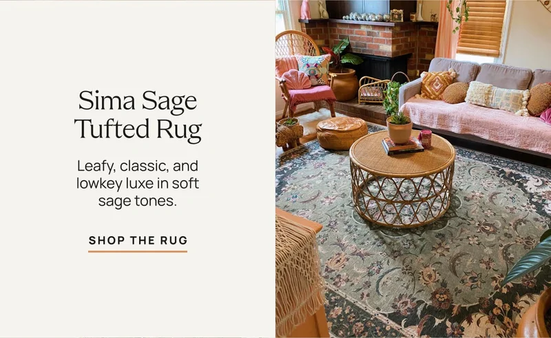 Sima Sage Tufted Rug | Leafy, classic, and lowkey luxe in soft sage tones. | Shop The Rug