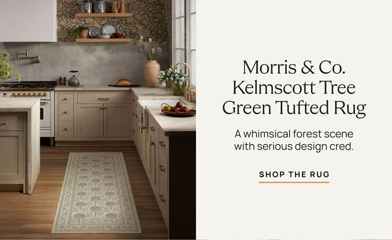 Morris & Co. Kelmscott Tree Green Tufted Rug | A whimsical forest scence with serious design cred. | Shop The Rug