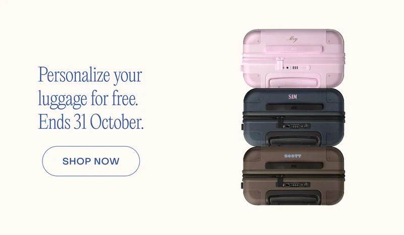 Personalize your luggage for free.