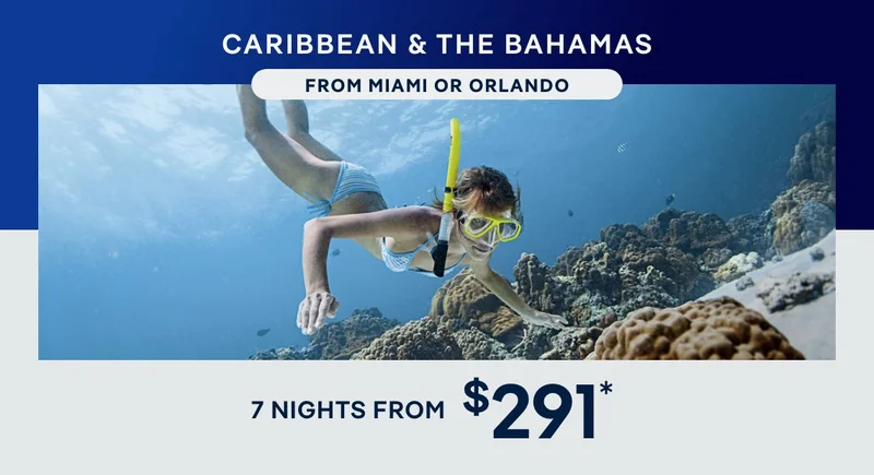 Caribbean & The Bahamas From Miami or Orlando (Port Canaveral) – 7 Nights – Click to View Cruises & Book Now Caribbean & The Bahamas From Miami or Orlando (Port Canaveral) – 7 Nights – Click to View Cruises & Book Now