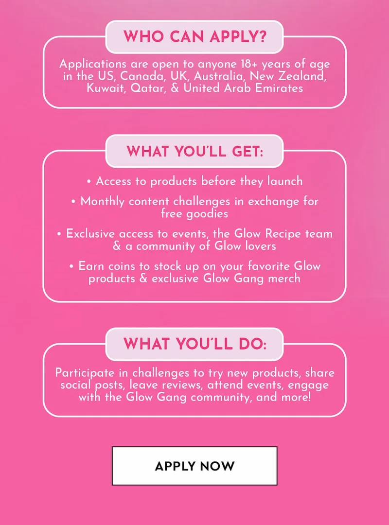 Apply to be a Glow Gang Ambassador