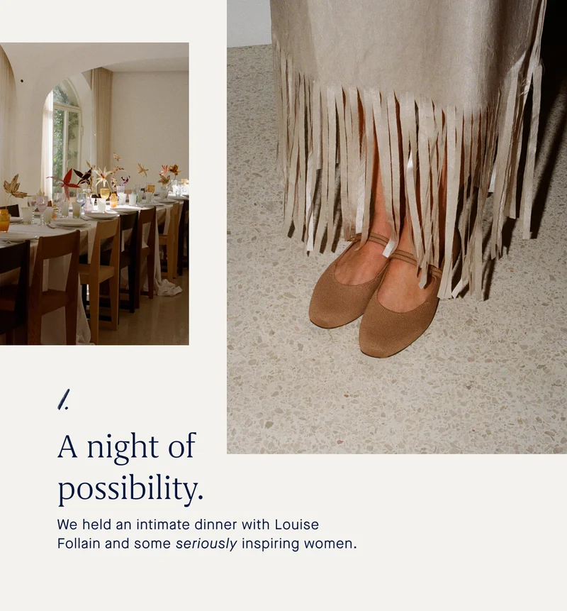 1. A night of possibility. We held an intimate dinner with Louise Follain and some seriously stylish women. 1. A night of possibility. We held an intimate dinner with Louise Follain and some seriously stylish women.