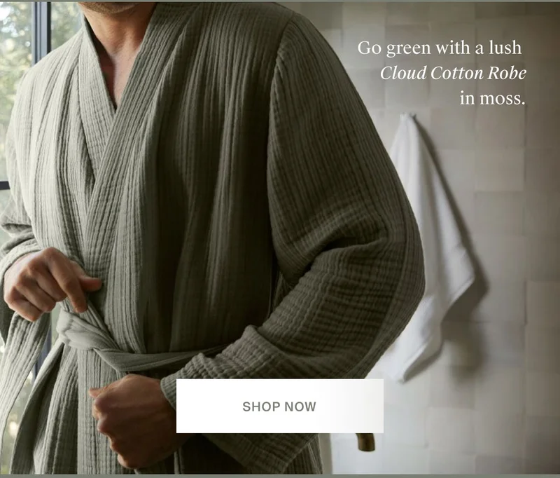 Cloud Cotton Robe in Moss