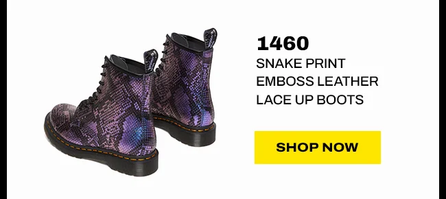 1460 Snake Print Emboss Leather Lace Up Boots