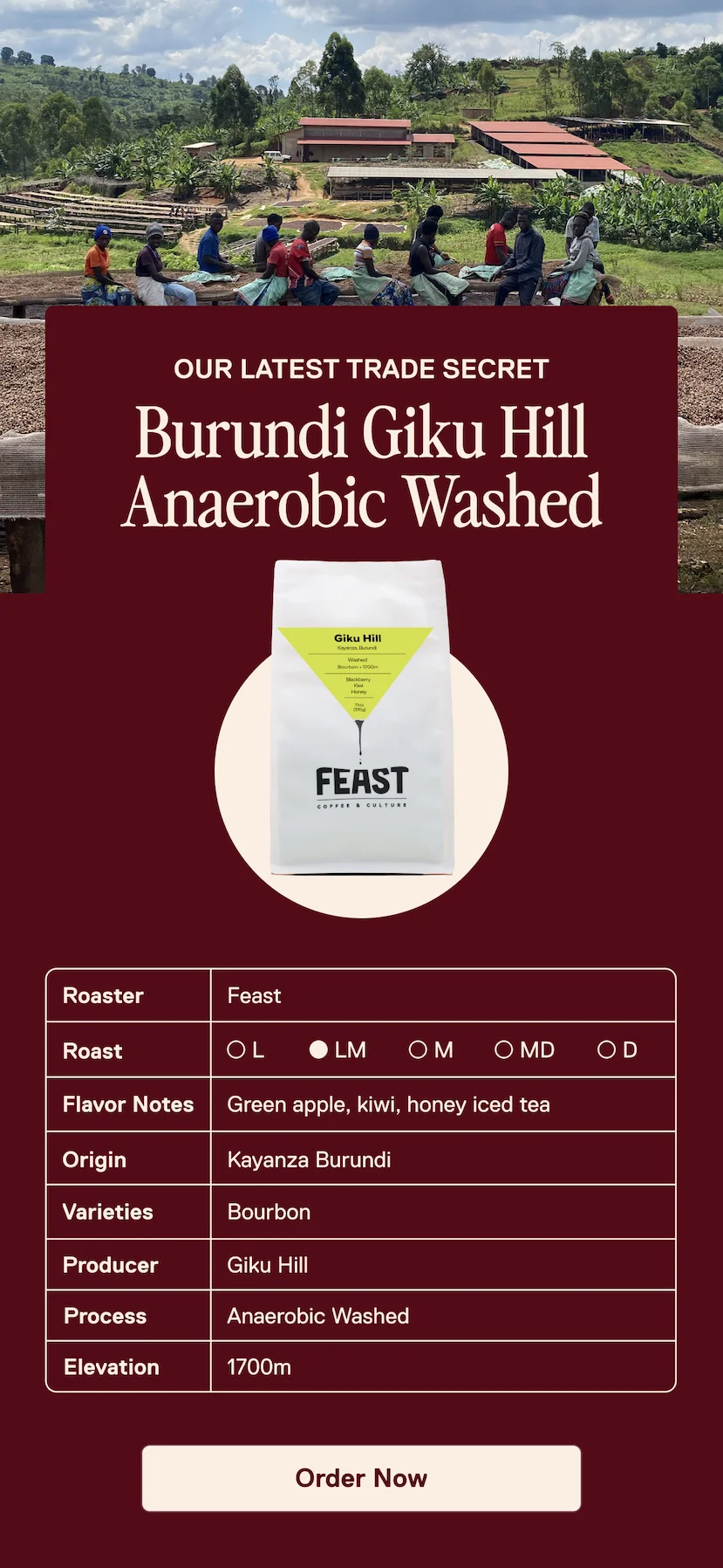 Limited Release: Burundi Giku Hill Anaerobic