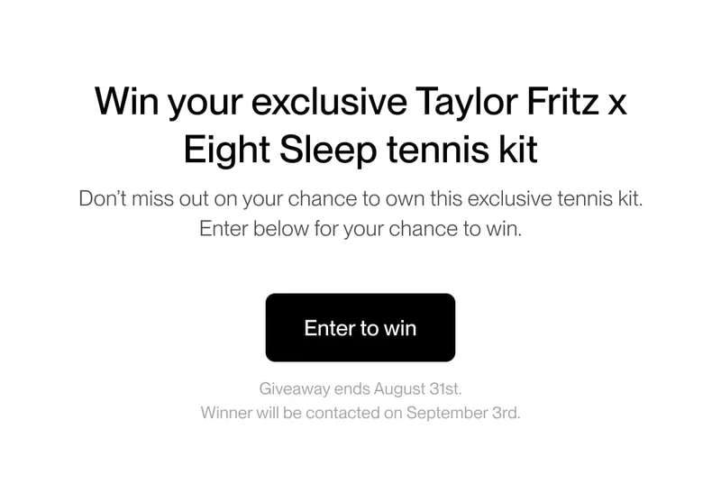 Win your exclusive Taylor Fritz x Eight Sleep tennis kit