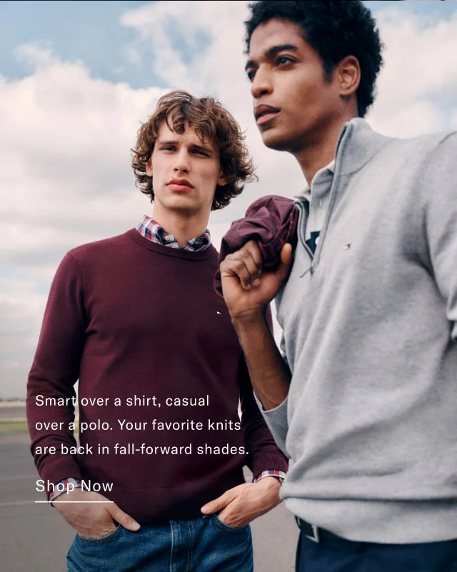 Smart over a shirt, casual over a polo. Your favorite knits are back in fall-forward shades.                                            Shop now