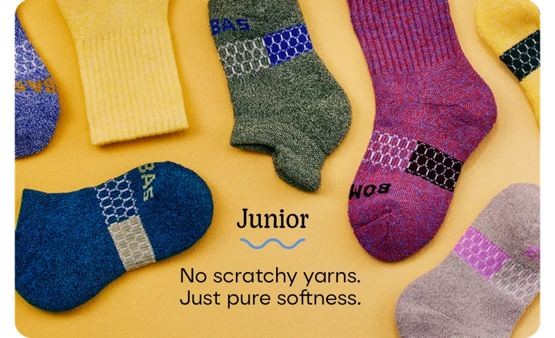 Junior. No scratchy yarns. Just pure softness.