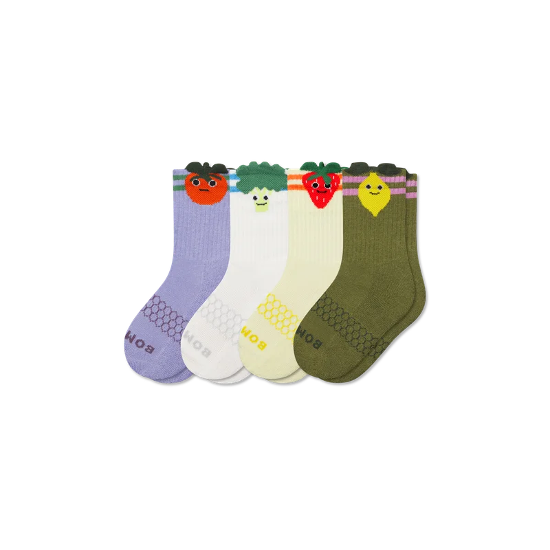 Junior Fruits & Veggies Calf Sock 4-Pack