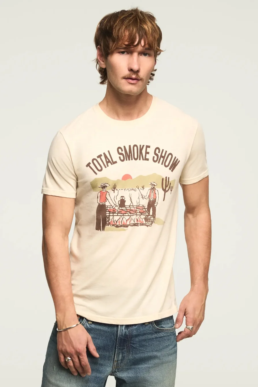 Image of Lucky Brand Total Smoke Show Tee - Men's Clothing Tops Shirts Tee Graphic T Shirts in Turtledove