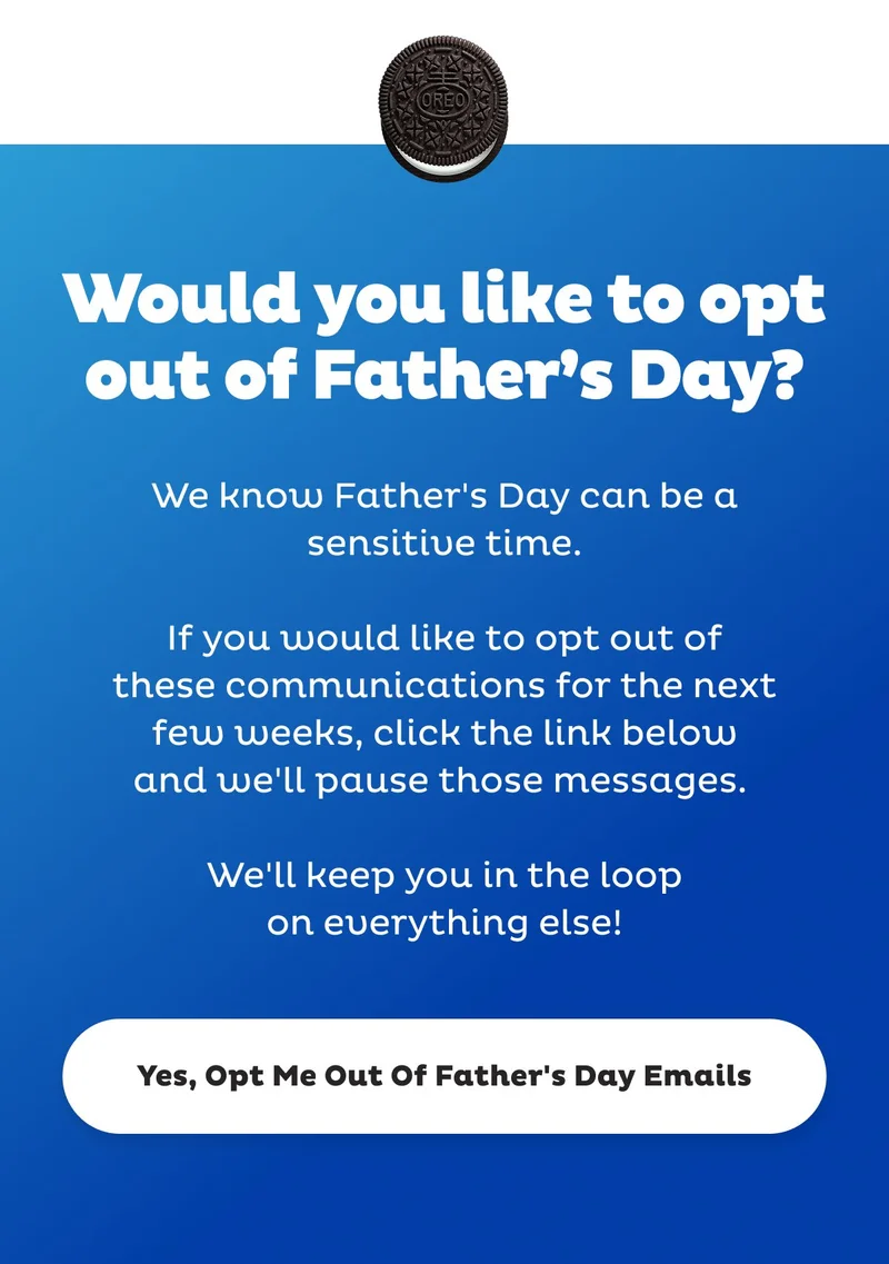 Click the link below to opt out of Father's Day content
