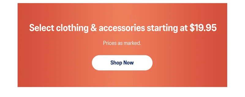 Shop Select Clothing at $19.95