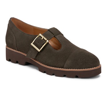 Vionic Suede or Leather T-Strap Flats - Carmen