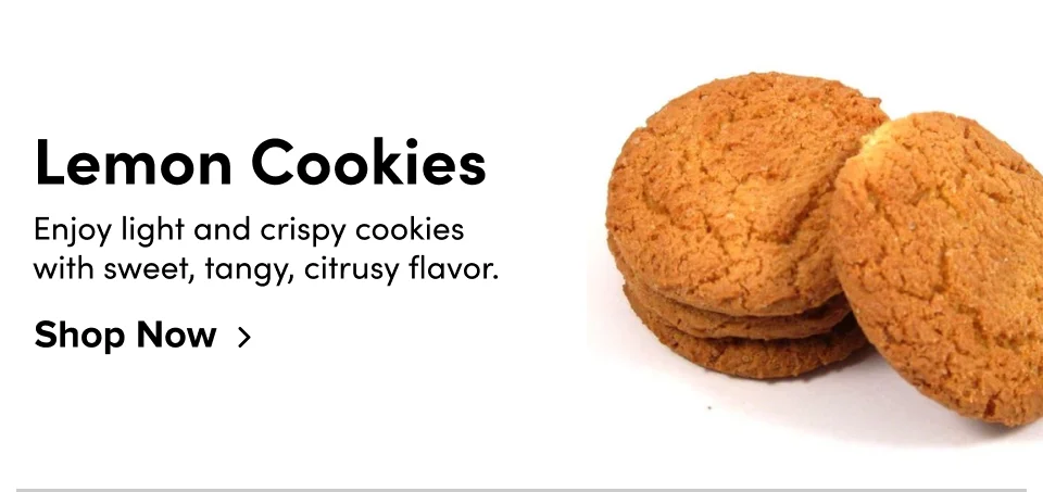 Lemon Cookies – Enjoy light and crispy cookies with sweet, tangy, citrusy flavor; Shop now