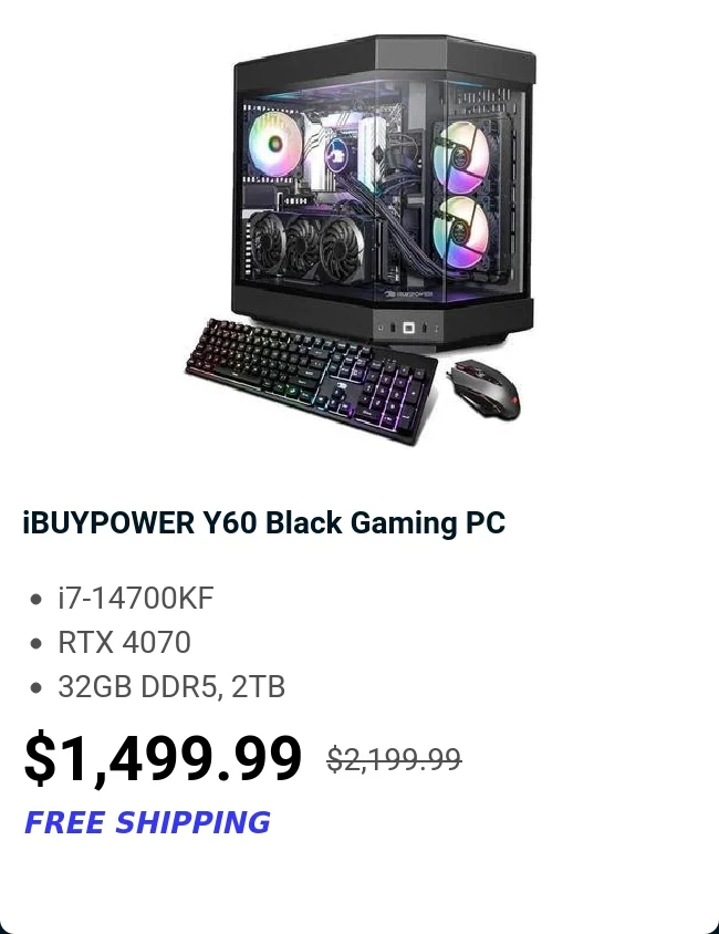 iBUYPOWER Y60 Black Gaming PC