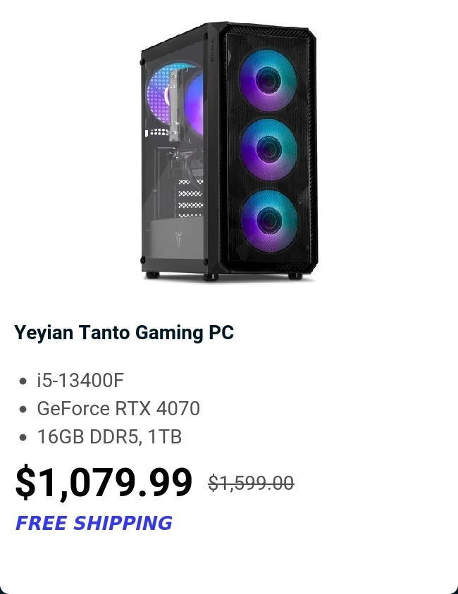 Yeyian Tanto Gaming PC